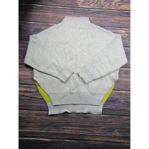Weekday Womens Size Small Gray Yellow  Charlotte Sweater Mock Neck Wool